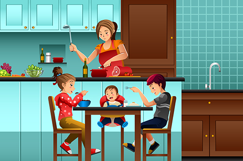 mother working during a pandemic with kids at home